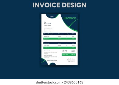 A minimalist invoice template design