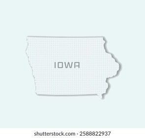 Minimalist Iowa state map, perfect for presentations, education, and branding needs.