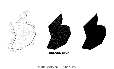 Ilustración vectorial minimalista de mapas de Irlanda