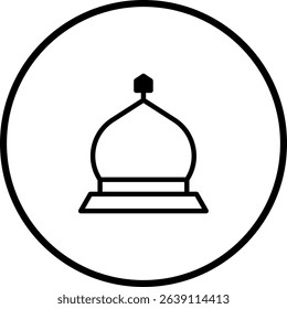 Minimalist Islamic Dome Icon: Modern Symbol of Faith and Architectural Heritage