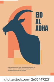 Minimalist Islamic Eid Al Adha Poster Hintergrund mit Orangefarbenen Tönen