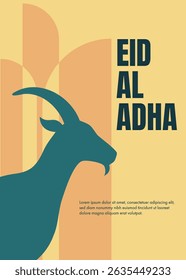 Minimalist Islamic Eid Al Adha Poster background with Warm tones