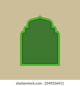 Minimalist Islamic Versatile Shape Element. Eightth Style Arabic Window Shape. Editable Vector