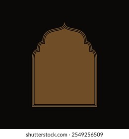 Minimalist Islamic Versatile Shape Element. Fifth Style Arabic Window Shape. Editable Vector