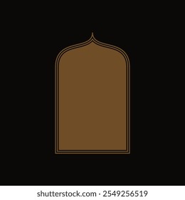 Minimalist Islamic Window Shape Element. Fifth Style Arabic Window Shape. Editable Vector