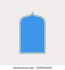 Minimalist Islamic Window Shape Element. Seventh Style Arabic Window Shape. Editable Vector