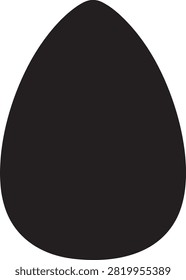 A minimalist isolated black egg silhouette against a clean white backdrop. Features soft shadow for depth. Ideal for concepts of new beginnings fertility or simple design elements.