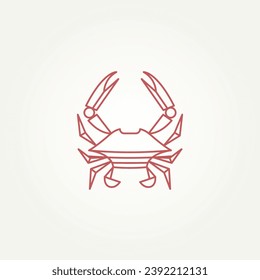 minimalist isolated crab line art icon logo template vector illustration design. minimalist simple fish restaurants, sea crab, seafood logo concept