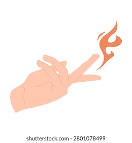 Minimalist isolated hand holding