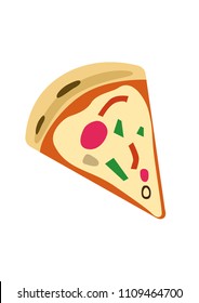 A minimalist isolated pizza piece vector illustration