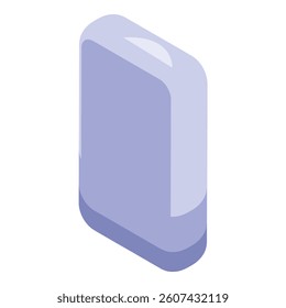 Minimalist isometric smartphone icon depicting a mobile device with rounded corners