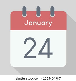 Vector de calendario minimalista de enero con sombra
