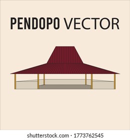 A Minimalist Javanese House With A Vector Shape And A Maroon Roof Tiles
