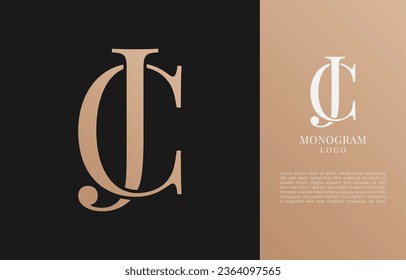 marca y logotipo de vintage de letra inicial de JC o CJ minimalista