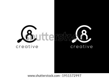 Minimalist job search icon with magnifying glass. Job or employee logo. Creative vector recruitment agency based icon template.