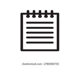 minimalist jotter notepad with five blank lines flat design vector illustration