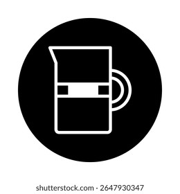 Minimalist jug design on black background showcasing simple drinkware concept perfect for graphic representation and icon use