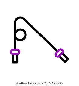 Minimalist Jumping Rope Icon with Purple Accents