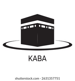 Ilustração minimalista do vetor de Kaaba - Projeto islâmico do sítio sagrado para os temas de Hajj e Umrah