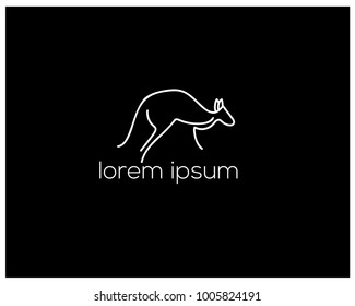 minimalist kangaroo logo