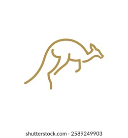 Minimalist Kangaroo Logo. Simple and Elegant Jumping Kangaroo Design