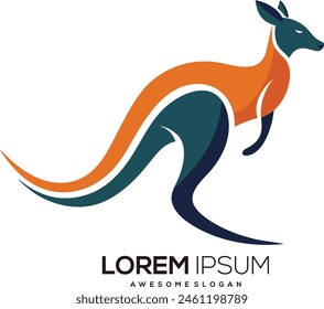 a minimalist Kangaroo logo vector art illustration with a Kangaroo icon logo