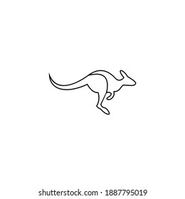 Minimalist kangaroo vector outline illustration