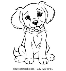 Minimalist Kawaii Dog Coloring Page