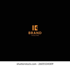 Minimalist KE Monogram Logo Design with Black Background. 