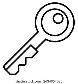 Minimalist key drawn in continuous line art style emphasizing vintage shapes and symbolic meanings of opening doors secrets or safe digital access