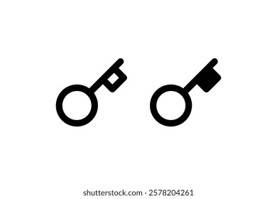 Minimalist Key Icon Set in Black Vector