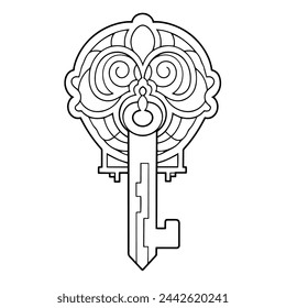 Minimalist key icon in vector format.