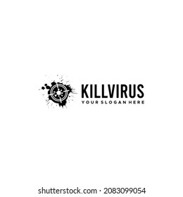 minimalist KILLVIRUS target splash logo design