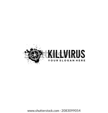 minimalist KILLVIRUS target splash logo design