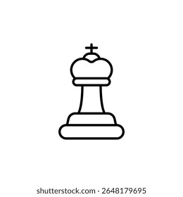 Minimalist King Chess Piece Depiction On Transparent Vector Illustration