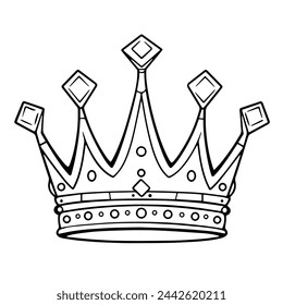 Minimalist king crown icon in vector format.