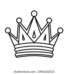Minimalist king crown icon in vector format.