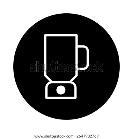 Minimalist kitchen blender icon design presented on a black circular background enhancing simplicity clarity and modernism