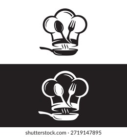 Minimalist Kitchen Chef Logo Design Vector illustration