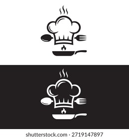 Minimalist Kitchen Chef Logo Design Vector illustration