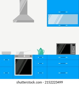 Plano de fondo de la tarjeta de regalo de diseño plano de cocina minimalista 