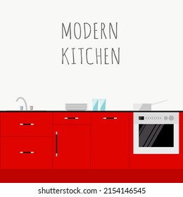 Minimalist kitchen Flat Design Gift Card Pattern background 