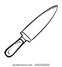 Icono minimalista de cuchillo de cocina en formato vectorial.