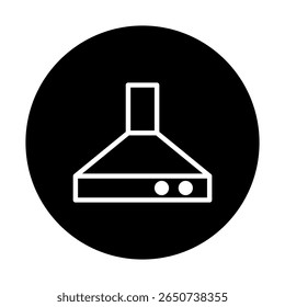 A minimalist kitchen ventilation hood extractor fan symbol icon emblem illustration concept for house appliances ventilation design and style