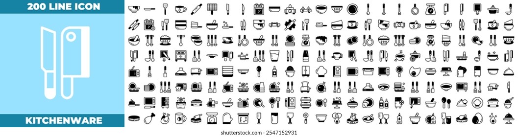 Minimalist Kitchenware Icon Pack Collection