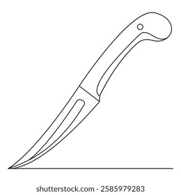 Minimalist Knife Line Art Illustration