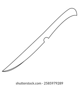 Minimalist Knife Line Art Illustration