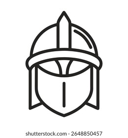Minimalista Cavaleiro Capacete Contornos Com Grande Helm e Armadura Estilos