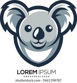 Ilustración minimalista de un Arte vectorial de logotipo de Koala con un logotipo de Koala