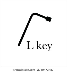 Minimalist L Key Tool Icon Illustration with Typography on White Background